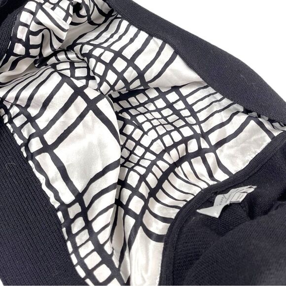 Adam Lippes Adam Plus Eve Black Wool Hooded V-Neck Sweater Size Medium - Picture 3 of 8